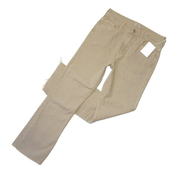 NWT Mother Insider Ankle Fray in So Far Gone Khaki High Crop Bootcut Jeans 29